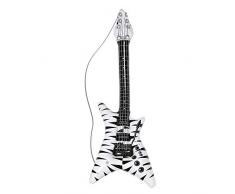 Widmann 04814 – aufblasbare Gitarre, 92cm, weiß-schwarz, Instrument, Rockerstar, Hard Rocker, Death Metall, Motto Party, Karneval