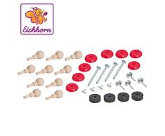 Eichhorn 100001501 - Bahn, Ersatzteile-Set - beinhaltet Räder, Achsen, Dübel, Magnete und Nägel, FSC 100% Zertifiziertes Buchenholz
