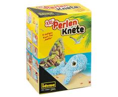 Idena 40325 XXL Perlenknete Bastelset Delfin, mit lufttrocknender Knete und Zubehör, zum Modellieren und Dekorieren, 4 teilig, bunt