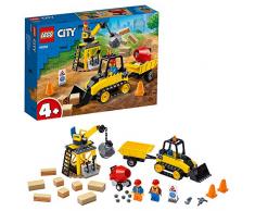 LEGO 60252 Bagger auf der Baustelle City Spielzeug mit Starter-Steinen und Kran, für Kinder ab 4 Jahren