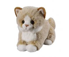 Deine Tiere mit Herz Bauer Spielwaren Katze: Liegendes Kuscheltier aus softem Plüsch, ideal zum Liebhaben und Verschenken, 18 cm, beige (12502)