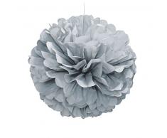 Unique Industries 63204 16 Silver Tissue Paper Pom Party-Deko, Papier, silber