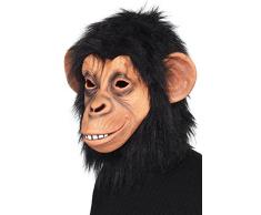 Smiffys 39507 - Latex Maske Affe - mit schwarzem Kunstpelz - Vollmaske für Party Halloween Flashmob Karneval