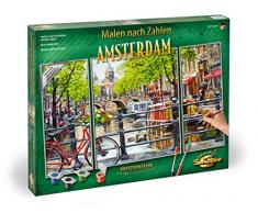 Schipper 609260812 - Malen nach Zahlen - Amsterdam - Bilder malen für Erwachsene, inklusive Pinsel und Acrylfarben, Triptychon 50 x 80 cm