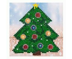 Pracht Creatives Hobby DD2-036 - Diamond Dotz Weihnachtsbaum, funkelndes Diamantbild zum Selbstgestalten, ca. 13,5 x 13,5 cm groß, Malen mit Diamanten, ideal für Anfänger