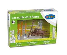 Papo 51140 Leben AUF DEM Bauernhof Schubkarre mit Geräten, Mehrfarben