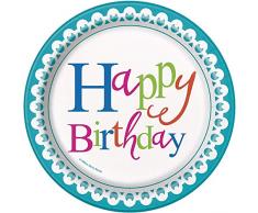 18 cm Konfetti Kuchen Geburtstag Party Teller, 8 Stück