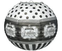 Amscan 241639 3 Lampions Chalkboard Birthday, Schwarz/Weiß