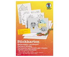 Ursus 15260000 - Stickkarton Bastelset, 8 Blatt bedruckt mit verschiedenen Motiven, 2 Blatt blanko mit Zubehör
