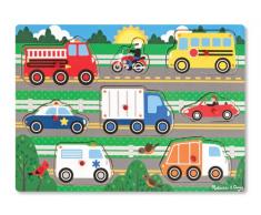 Melissa & Doug Steckpuzzle aus Holz - Fahrzeuge (6 Teile)