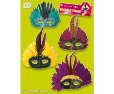 Widmann Feder-Maske 4 Styles Halloween Party Masken Augenmasken & Verkleidungen für Maskenade Kostüm Zubehör