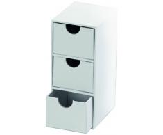 folia 3315 - Pappschachtel Kommode schmal, weiß, ca. 7 x 9,5 x 16 cm, mit 3 Schubfächern