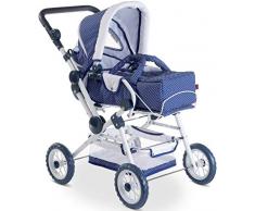Götz 3402055 Spotty Blue höhenverstellbarer 4-rädriger Puppenwagen in blau / weiß - passend für alle Puppen bis 50 cm - für Kinder ab 3 Jahren