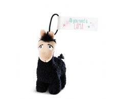 Nici 43571 Anhänger Lama Lorenzo mit elastischer Schlaufe, 12 cm, schwarz