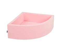 KiddyMoon Bällebad 90X30cm/KEINE Bälle Bällepool Mit Bällen ∅ 7Cm Für Babys Kinder Viertel Eckig, Rosa:Rosa/Perle/Transparent