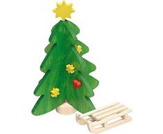 Rülke Holzspielzeug 21636 Puppenhauszubehör, grün, gelb, rot, holzfarben