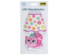 Idena 31258 - LED Wandsticker Lampe Katze, mit Licht Sensor, ca. 21 x 13 cm
