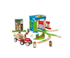 Fisher-Price FXG14 - Wunder Werker Holzspielzeug Kleine Stadt aus FSC zertifiziertem Holz mit Schienen, Figuren, Fahrzeuge und Zubehör (75 Teile), Kleinkind Spielzeug ab 3 Jahren