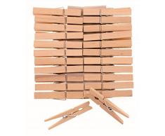Glorex 6 2200 653 - Wäscheklammern aus unlackiertem Birkenholz, ca. 72 mm, 24 Stück, ideal zum Basteln und Dekorieren, für Fotoleinen, Tischkärtchen, Grußkarten