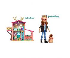 Enchantimals FRH50 - Rehmädchen Spielhaus mit Danessa Deer-Puppe und Tierfreund Sprint, Puppen Spielset und Puppenhaus, Mädchen Spielzeug ab 4 Jahren & FJJ22 Igeljunge Hixby Hedgehog Puppe