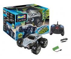 Revell Control 24635 RC Stunt Car Water Booster, 2.4GHz, 4WD Allrad, fährt auch auf dem Wasser, coole Spins auf der Stelle, mit Akku, ferngesteuertes Auto, Silbergrau, Länge: ca. 19 cm