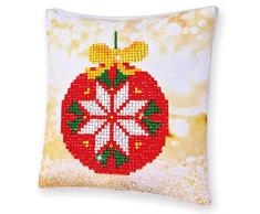 Pracht Creatives Hobby DDP2-021 - Diamond Dotz Kissen Weihnachtskugel, Kissenbezug mit Diamantbild zum Selbstgestalten, ca. 18 x 18 cm groß, Malen mit Diamanten, ideal auch als Geschenk