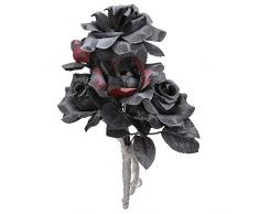 Widmann 03235 Halloween Brautstrauß mit Rosen, Damen, Schwarz, Einheitsgröße