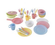 KidKraft 63027 27-teiliges pastellfarbenes Küchen-Spielzeugset mit Kindergeschirr - Zubehör für Kinder-Spielküchen