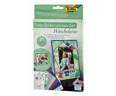 folia 23335 - Bilderrahmen - Set Wäscheleine, 21-teilig, für Fotos und Bilder im Format 10 x 15 cm