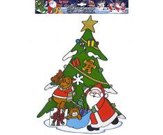 Widmann vd-wdm1236 W Fensterbild Weihnachtsbaum mit Weihnachtsmann, mehrfarbig, Einheitsgröße