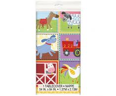 Unique Party 72453 Farm Party Kunststoff Tischdecke, 7 ft x 4.5 ft
