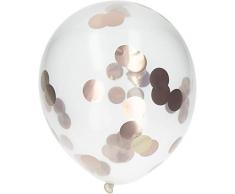 Folat 08584 Ballons mit Rose Gold Konfetti 30 cm-4 Stück