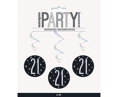 Unique Party 83784 Dekoration, schwarz/silber