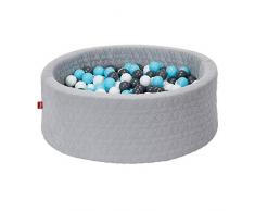Knorrtoys 68196 - Bällebad soft - Cosy geo grey - 300 Bälle creme/grey/lightblue