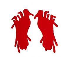 WIDMANN 11706 Fensterbilder blutverschmierte Füße, Unisex – Erwachsene, Rot, 20 cm