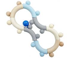 Hess 11106 - Holzspielzeug, Motorikrassel Acht aus Holz, nature blau