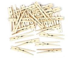 Baker Ross AG292 Wäscheklammern aus Holz zum Basteln, Natur, für Collagen und Dekorationen (40 Stück), 8 cm, 40 Pack