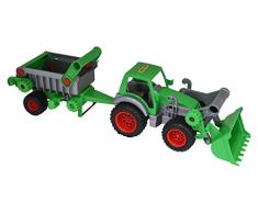polesie 8718 FARMER Technic Spielzeug Traktor mit Frontlader und Anhänger
