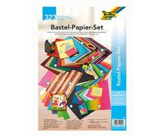 folia 940 - Bastelpapier - Set Ganzjahr, 323 Teile - Kreativset für Kinder und Erwachsene mit verschiedenen Bastelmaterialien