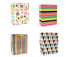 Gifts 4 All Occasions Limited SHATCHI-527 Geschenktüten aus Papier, für Geburtstage, Hochzeiten, Weihnachten, 3 Stück