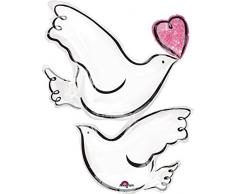 amscan 3424501 Turteltauben Folienballon, Mehrfarbig