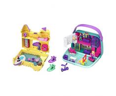 Polly Pocket GCJ87 World Sandburg Schatulle & GCJ86 World Einkaufszentrum Schatulle