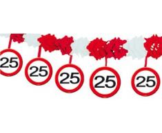 1 GIRLANDE , PAPIER L: 4 m MOTIV SCHILD 25. Geburtstag