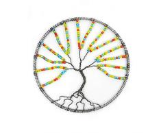 Pracht Creatives Hobby 5951-15245 Bastelset bunt, Kreativset zum Erstellen von einem Lebensbaum aus Draht und Rocailles, Größe ca. 15 cm