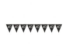 1x * HAPPY BIRTHDAY BANNER * zur Dekoration auf dem 40. Geburtstag // Wimpelkette Bunting Celebration Pennant