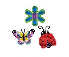 Pracht Creatives Hobby DTZ12-008 - Diamond Dotzies Sticker Set Garten, 3 glitzernde Aufkleber zum Selbstgestalten und Verzieren, ideal für Kinder und Anfänger