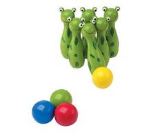 small foot 8166 Kegel „Frosch“ aus Holz, mit 6 Kegeln und 4 Kugeln