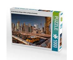 CALVENDO Puzzle Auf der Brooklyn Bridge mit Blick auf Skyline Manhattan 1000 Teile Lege-Größe 64 x 48 cm Foto-Puzzle Bild von Kurt Krause