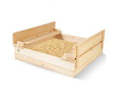 Keraiz STL-112-TOYS-Woodsandpit Sandkasten mit Holzdeckel