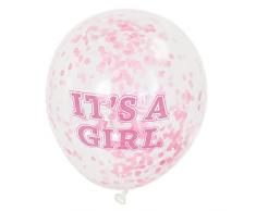 30,5 cm IT S A GIRL PINK Konfetti Luftballons, 6 Stück